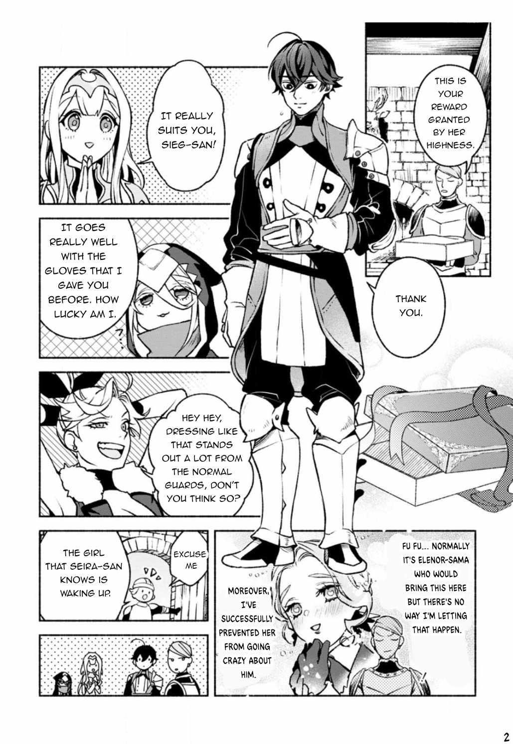 Sono Monban, Saikyou Nitsuki: Tsuihou Sareta Bougyo Ryoku 9999 no Senshi, Outo no Monban Toshite Musou Suru Chapter 23 - Page 2