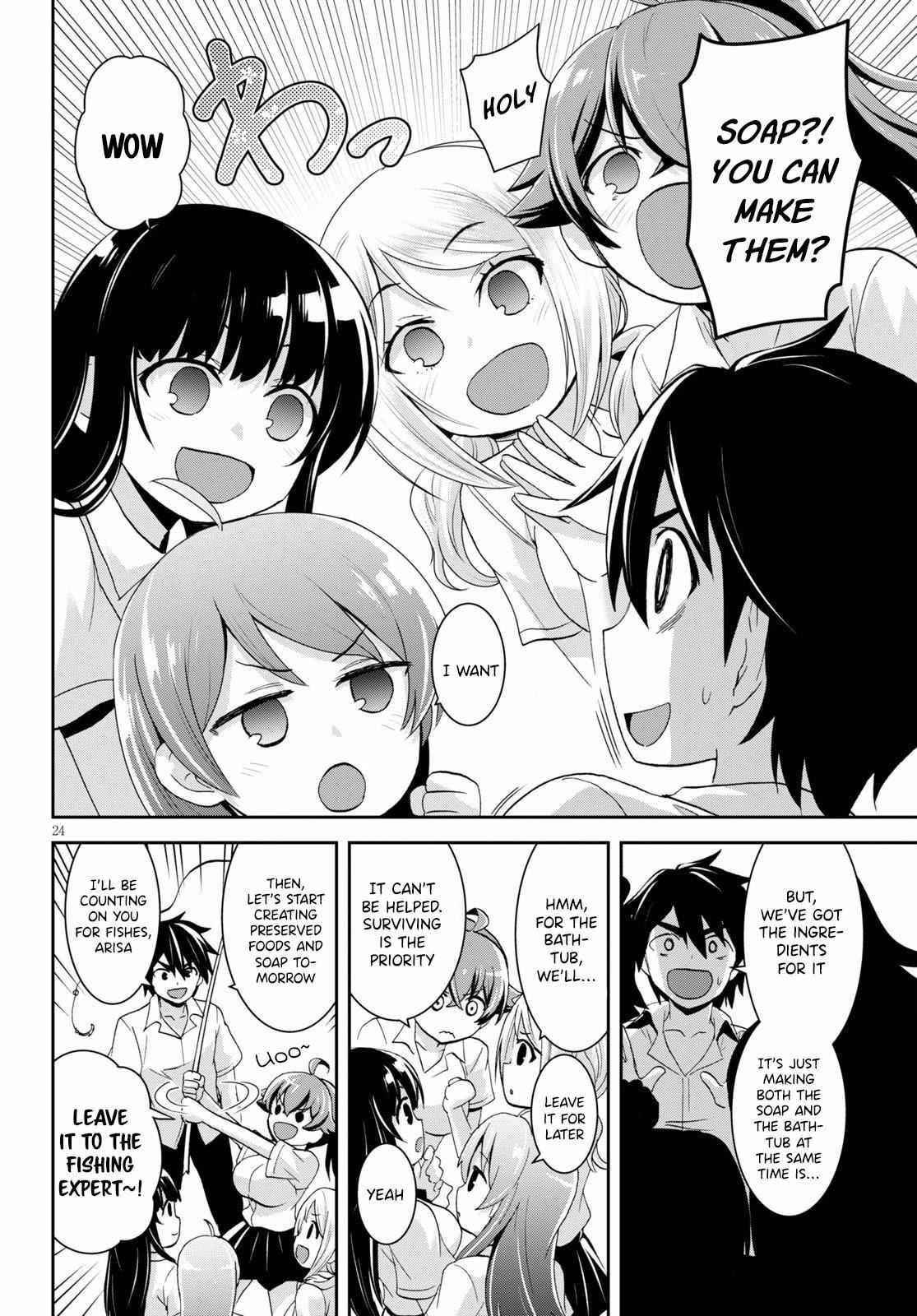 Isekai Yurutto Survival Seikatsu: Gakkou No Minna To Isekai No Mujintou Ni Tenishitakedo Ore Dake Rakushou Desu Chapter 5 - Page 24