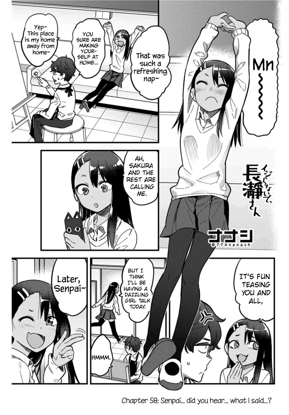 Please Don’t Bully Me, Nagatoro Chapter 58 - Page 1