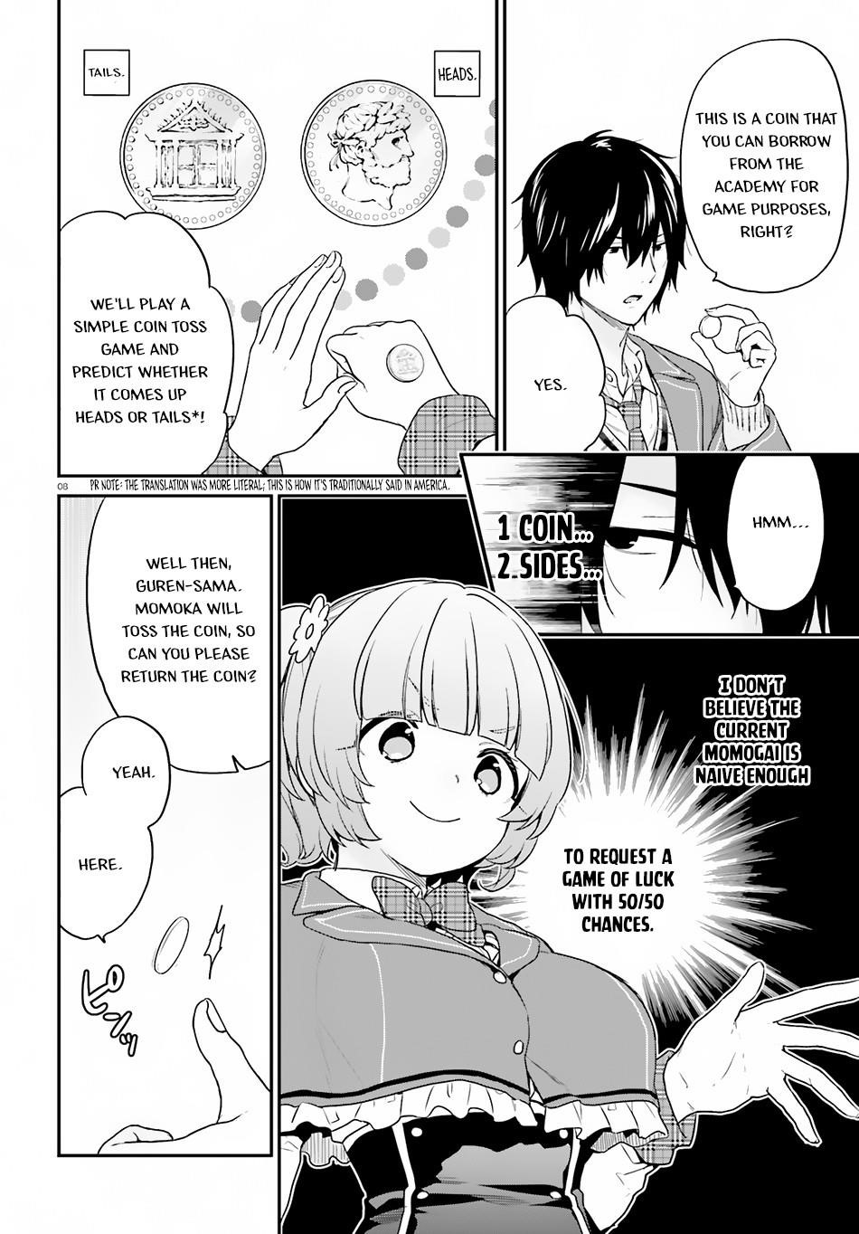 Dear Self-styled F rank bro’ says, he’s gonna rule a game-oriented school. Chapter 13 - Page 8