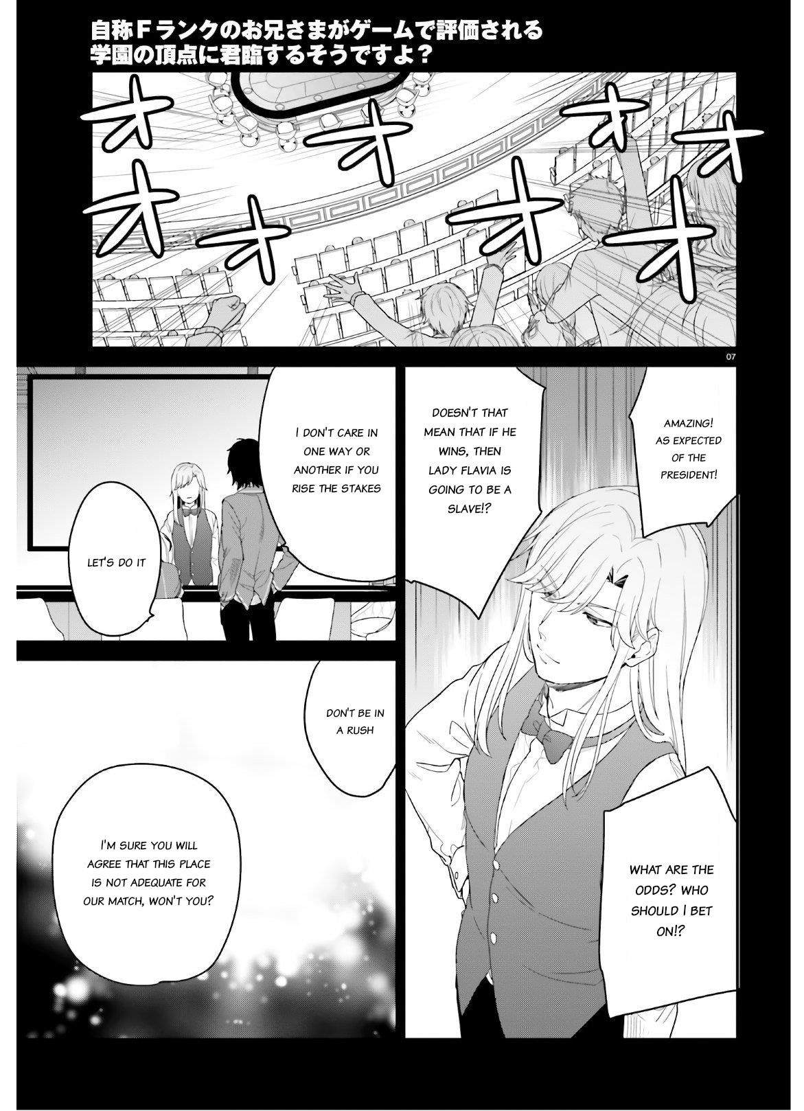 Dear Self-styled F rank bro’ says, he’s gonna rule a game-oriented school. Chapter 27 - Page 6