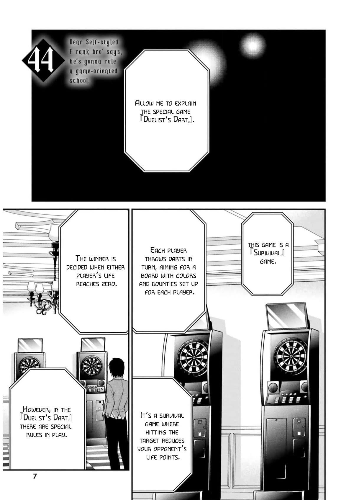 Dear Self-styled F rank bro’ says, he’s gonna rule a game-oriented school. Chapter 44 - Page 4