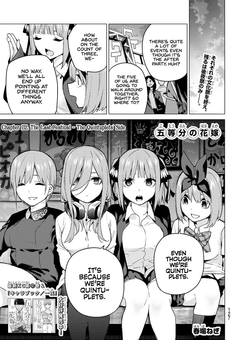 The Quintessential Quintuplets Chapter 112 - Page 1