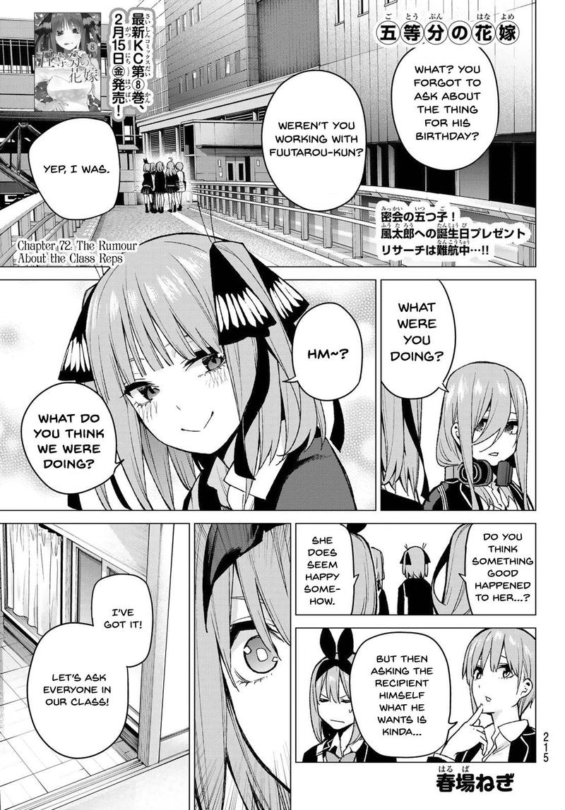 The Quintessential Quintuplets Chapter 72 - Page 1