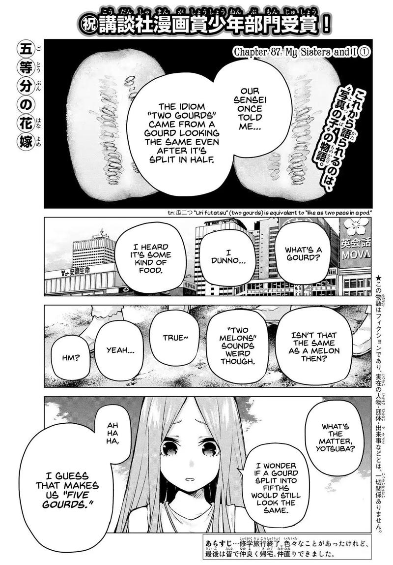 The Quintessential Quintuplets Chapter 87 - Page 1