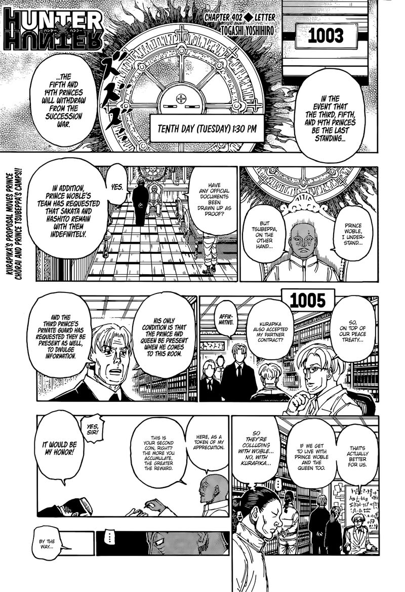 Hunter x Hunter Chapter 402 - Page 1