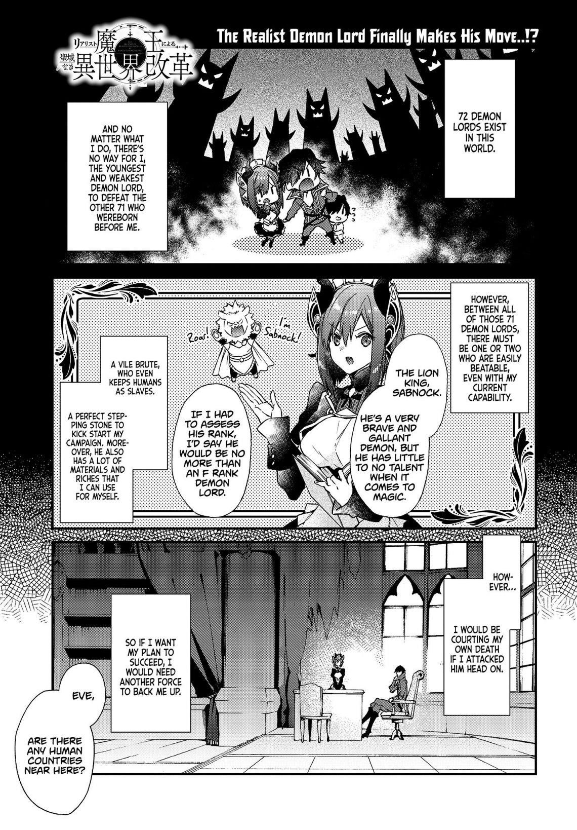 Realist Maou Niyoru Seiiki Naki Isekai Kaikaku Chapter 3 - Page 1