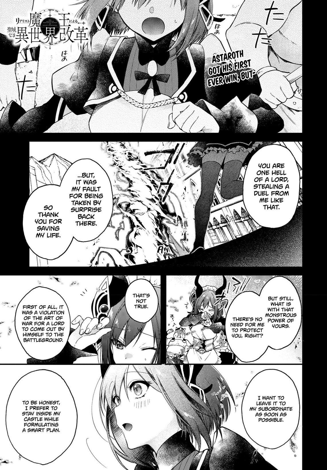 Realist Maou Niyoru Seiiki Naki Isekai Kaikaku Chapter 7 - Page 1