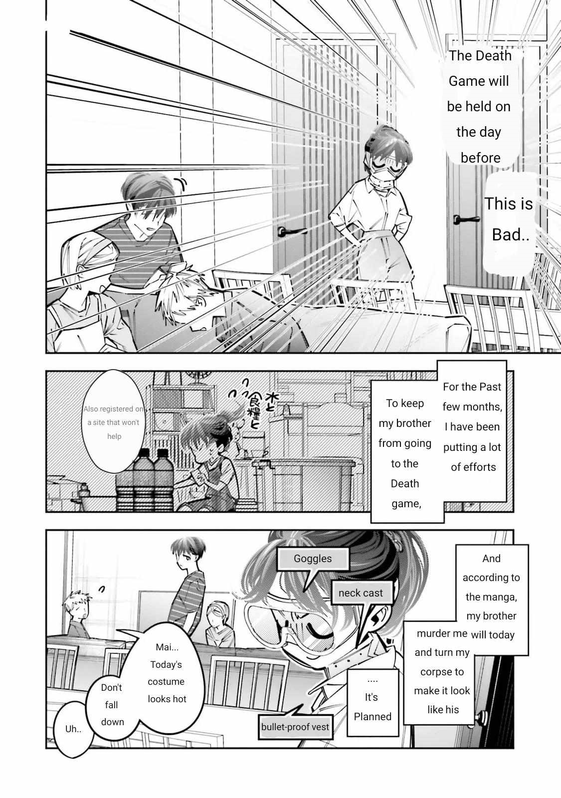 I Reincarnated as the Little Sister of a Death Game Manga’s Murder Mastermind and Failed Chapter 21.5 - Page 2